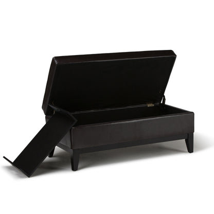 Oregon - Storage Ottoman Bench With Tray - Tanners Brown
