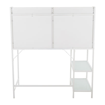 Geo - Tier Contemporary Desk - White / Frosted