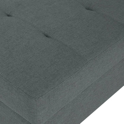 Classic Fabric Ottoman With Birch Wood Legs And High Quality Foam Padding - Charcoal