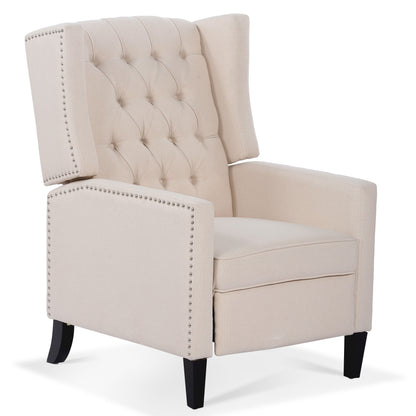 Manual Wing Chair Recliner - Beige