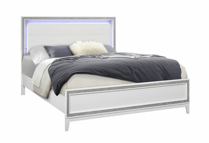 Almera - King Bed Glitter - White