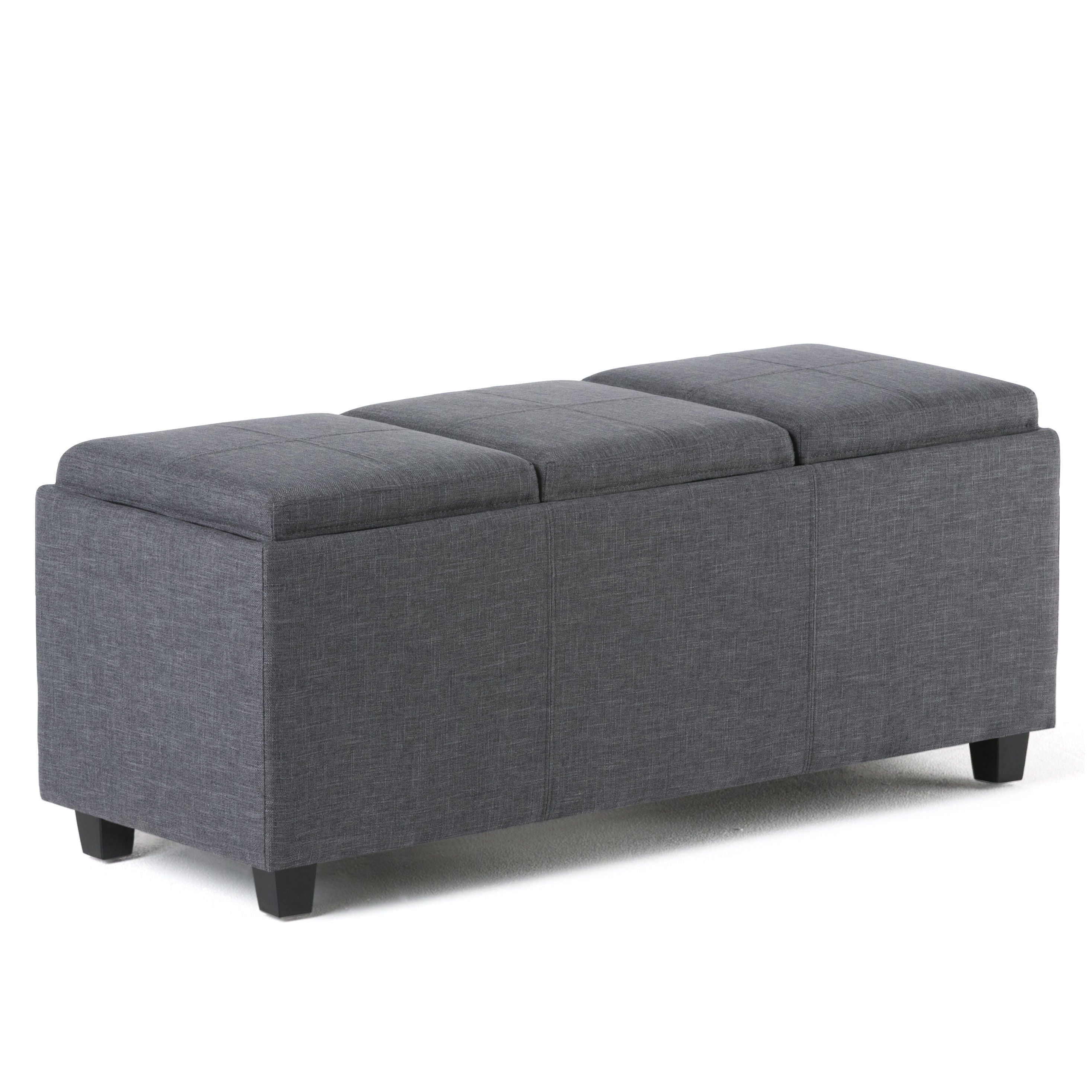 Avalon - Storage Ottoman - Slate Gray