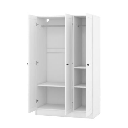 3 Door Shutter Wardrobe With Shelves - White