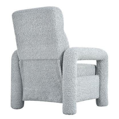 Push Back Recliner Armchair Upholstered Single Sofa With Adjustable Backrest For Living Room - Light Gray