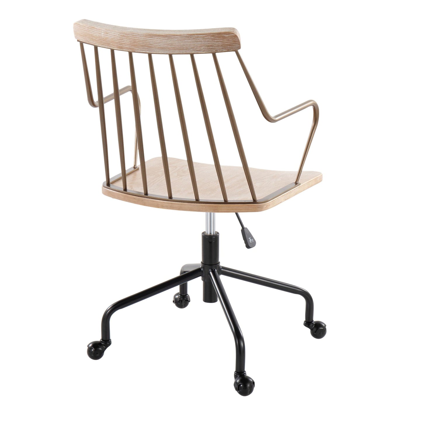 Preston - Farmhouse Adjustable Office Chair - Black / Antique Copper / White Washed