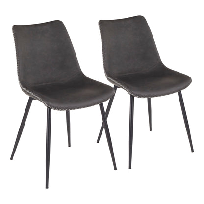 Durango - Industrial Dining Chair (Set of 2) - Black / Vintage Gray