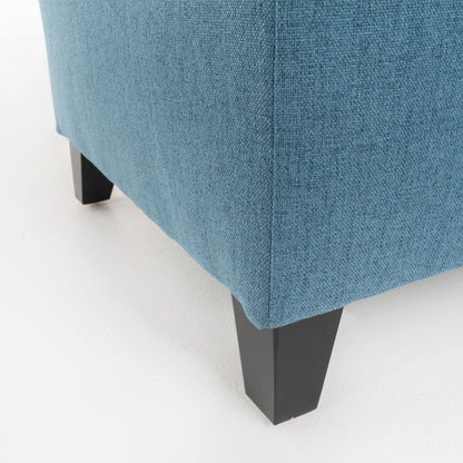 Juliana - Storage Ottoman With Stylish DesignÔøΩÔøΩÔøΩÔøΩÔøΩÔøΩÔøΩÔøΩÔøΩÔøΩÔøΩÔøΩÔøΩÔøΩÔøΩ Fabric And Birch Legs - Blue