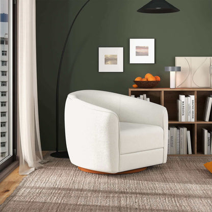 Elise - Mid-Century Modern Swivel Chair - White