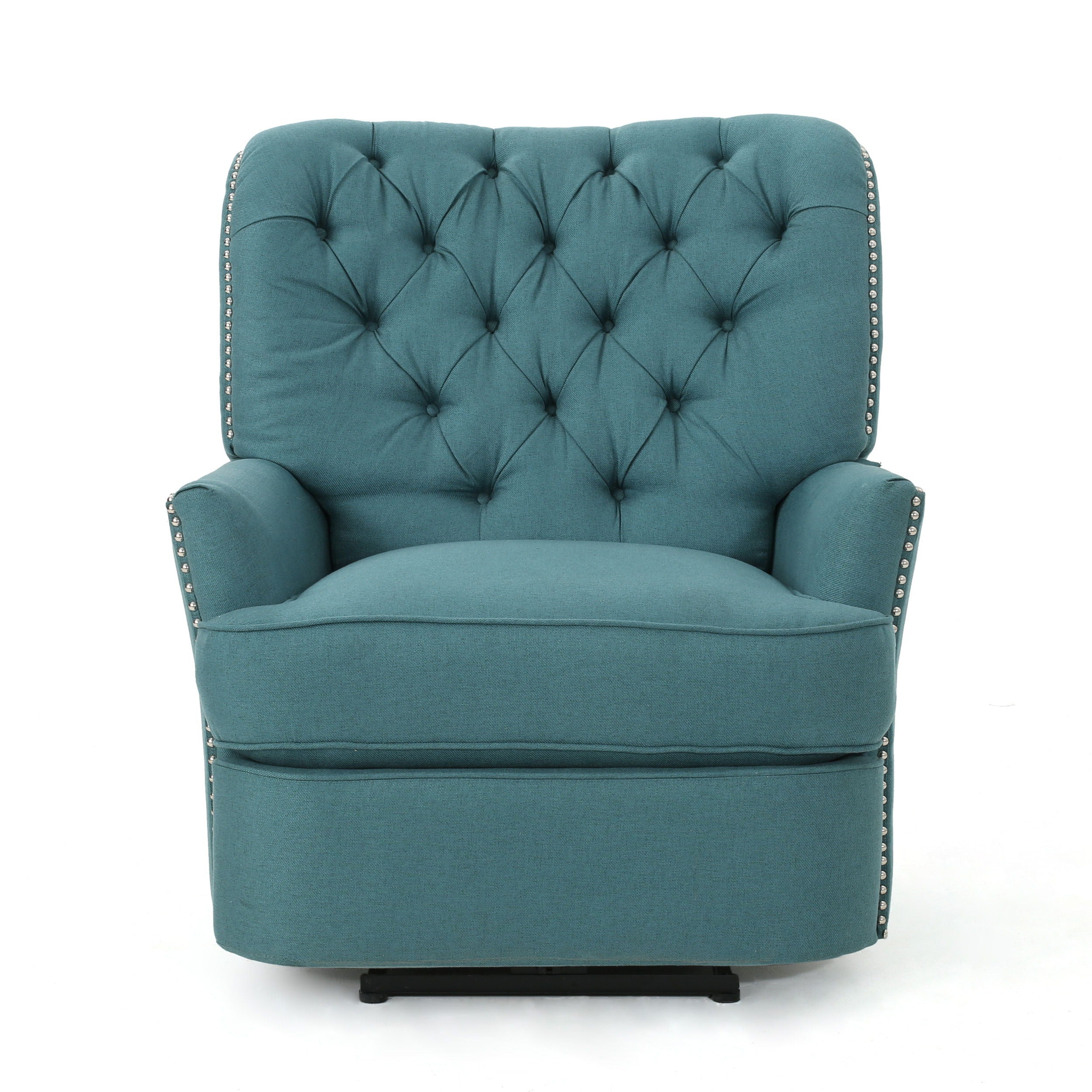 Electric Recliner Chair With Elegant Copper Accents And Soft Upholstery - Teal