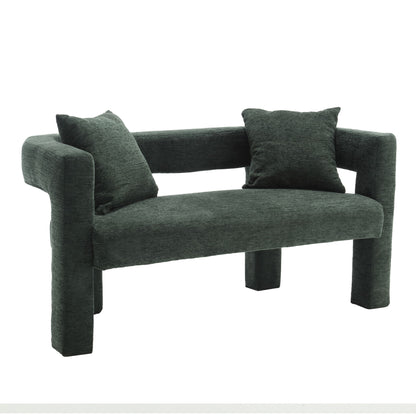 Modern Loveseat Sofa, Comfy Upholstered 2 Seater - Emerald