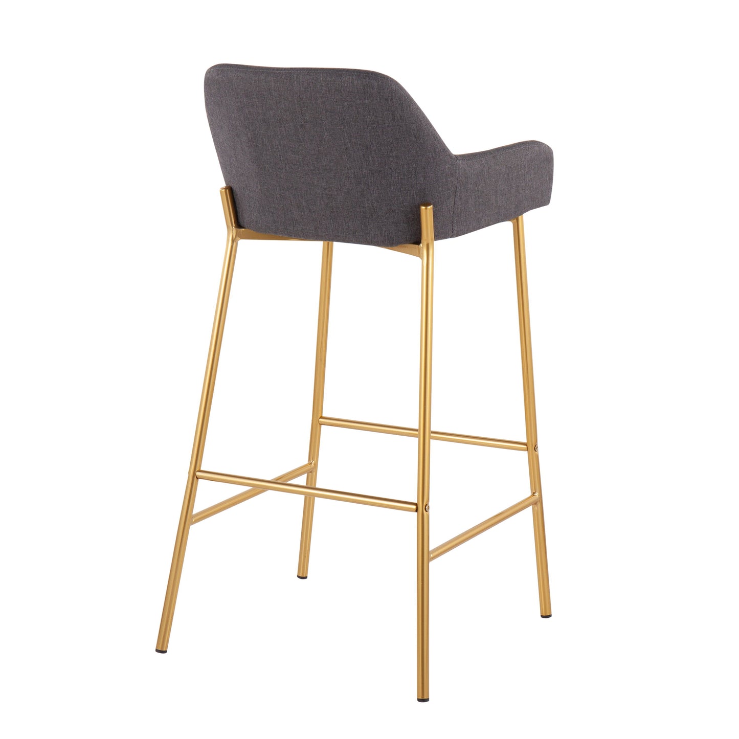Daniella - Contemporary / Glam Fixed Height Bar Stool (Set of 2) - Gold / Charcoal