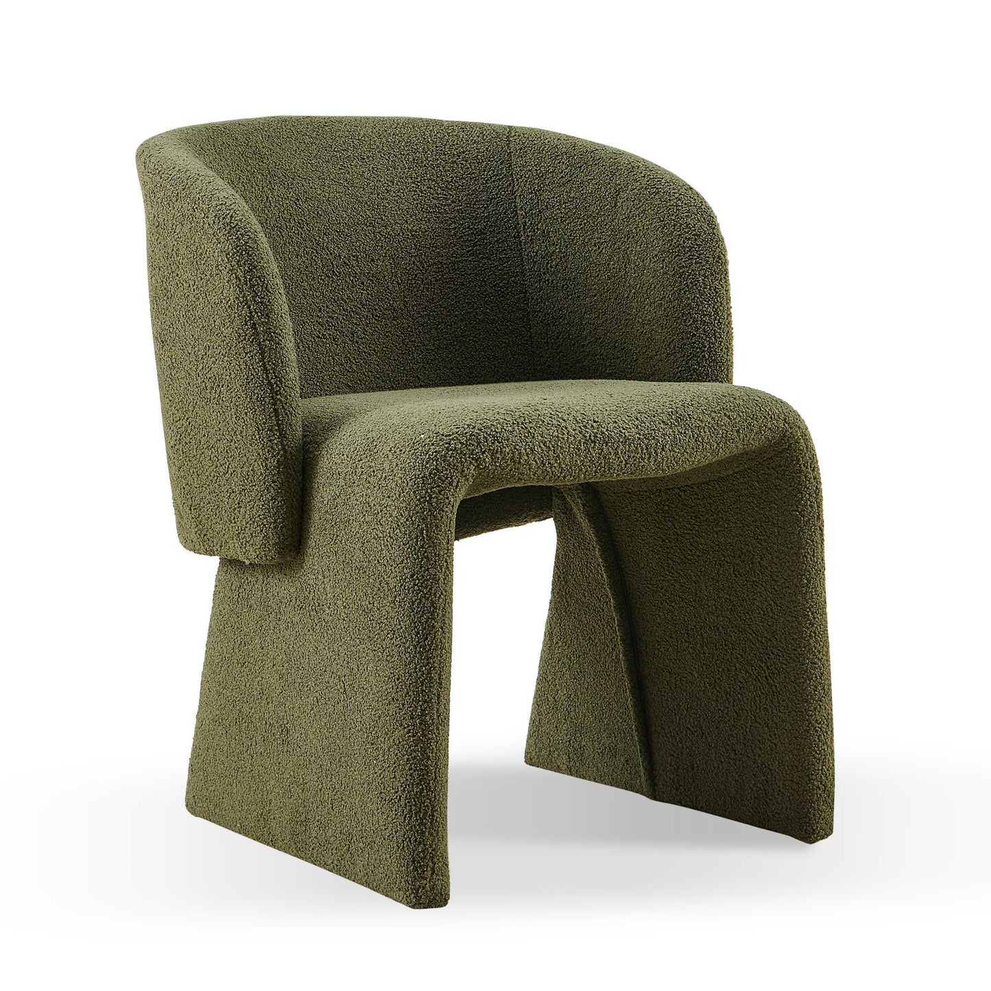 Modern Accent Chair Green Single Sofa Chair, Upholstered Side Chair Teddy Comfy Chair For Dining Room / Bedroom / Living Room / Reception 1 Piece - Green