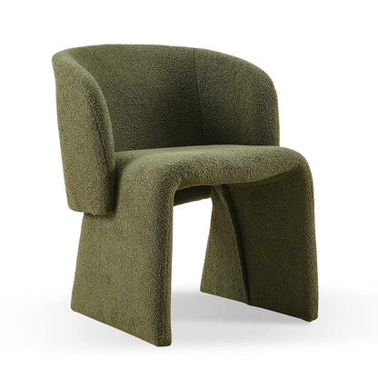 Modern Accent Chair Green Single Sofa Chair, Upholstered Side Chair Teddy Comfy Chair For Dining Room / Bedroom / Living Room / Reception 1 Piece - Green
