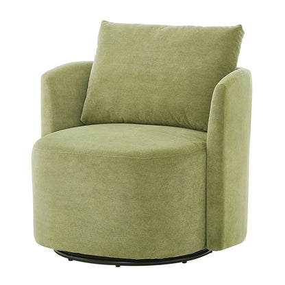 360ÔøΩÔøΩ Swivel Chair, Accent Barrel Armchair, Upholstered With Curved Design - Green
