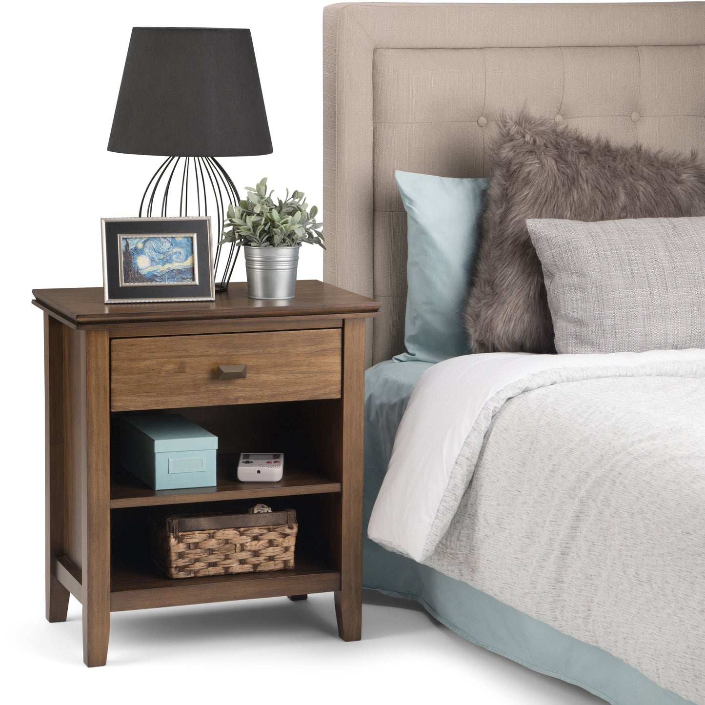 Artisan - Bedside Table - Rustic Natural Aged Brown