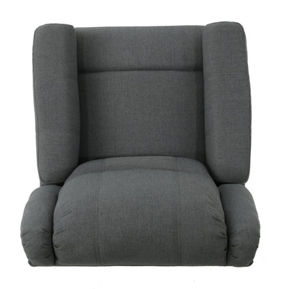 Glider Recliner With Swivel, Manual Reclining Chair - Charcoal