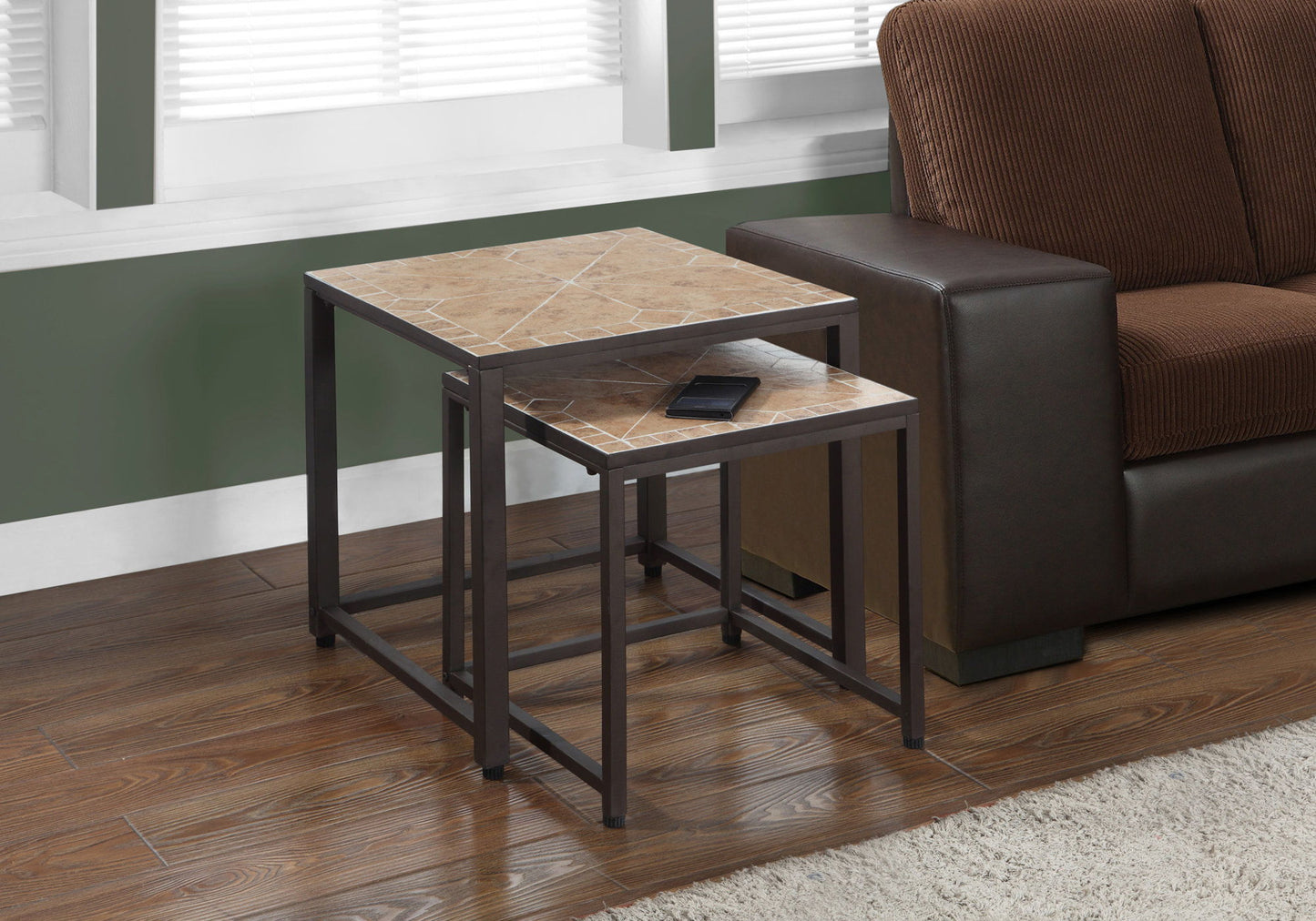 Nesting Table, Transitional (Set of 2) - Brown