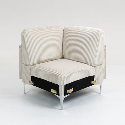 Modular Sectional Sofa Corner Seat, Middle Seat Module Couch - Beige
