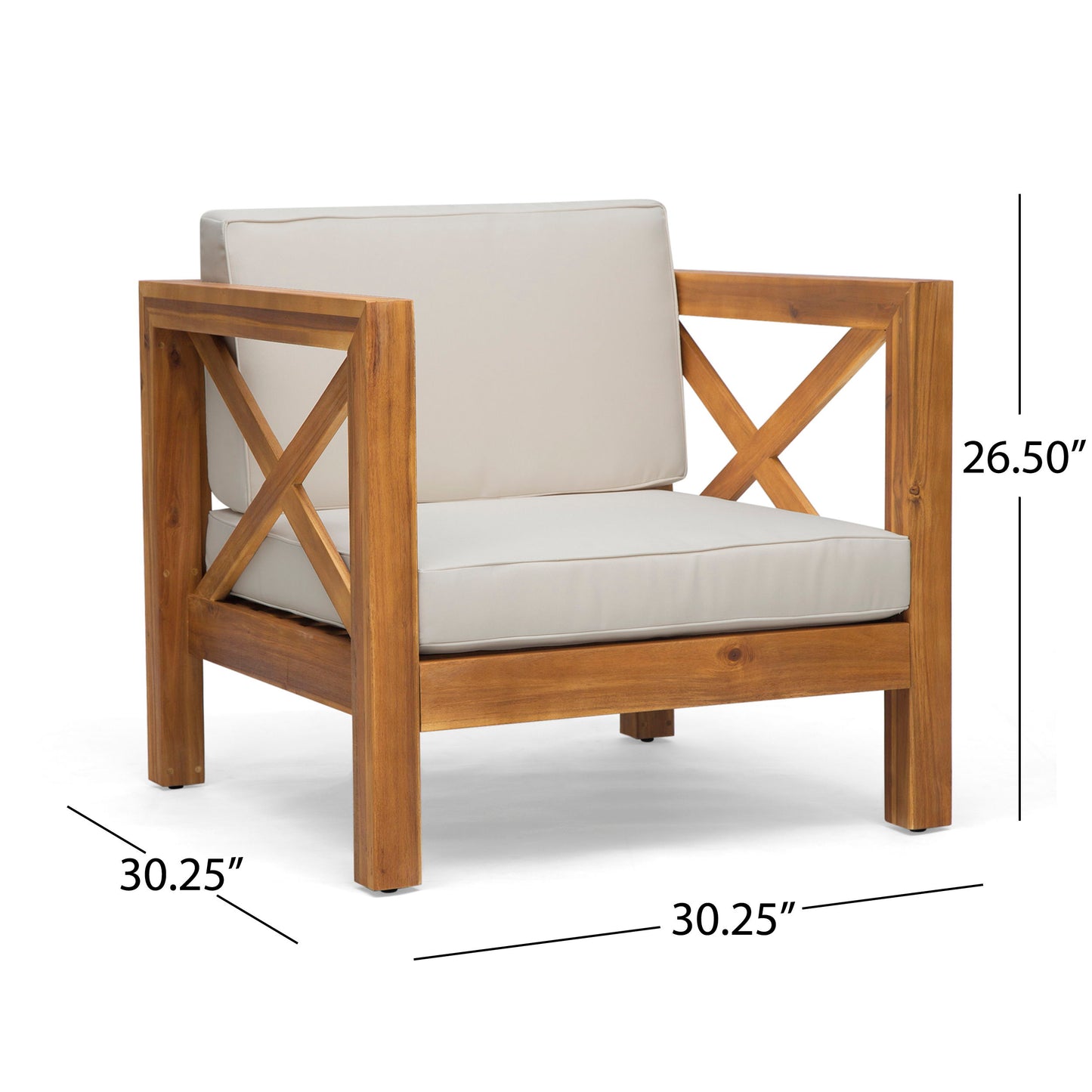 Brava - Modern Club Chair With Water Resistant Cushions - Beige