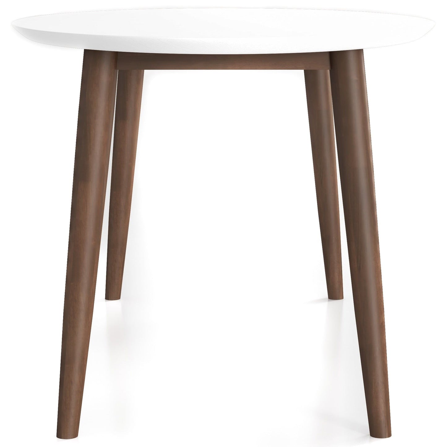 Ada - Mid-Century Modern Style Top Oval Dining Table - Brown / White