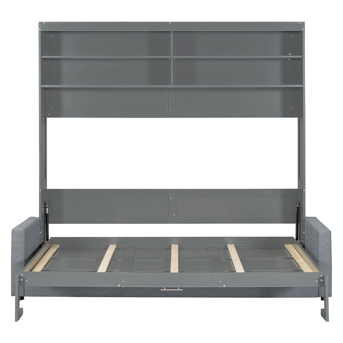 Queen Size Murphy Wall Bed With Sofa - Gray