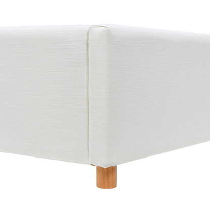Miramar - Queen Cushion Back Headboard Platform Bed Frame - Antique White