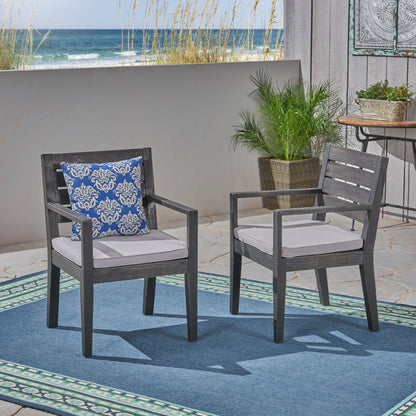 Outdoor Dining Chair (Set of 2) - Dark Gray / Light Gray - Dark Gray