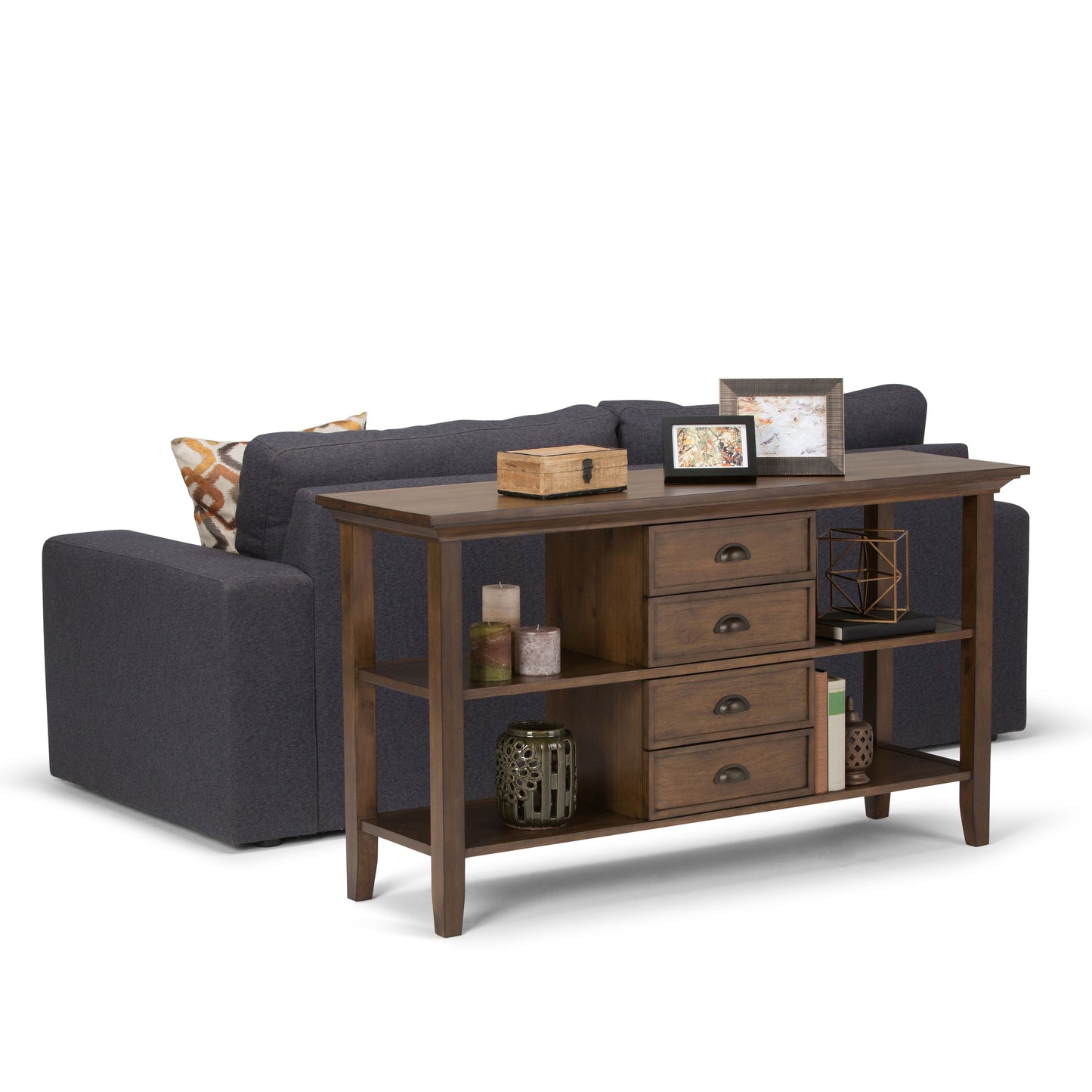 Redmond - Console Sofa Table - Rustic Natural Aged Brown