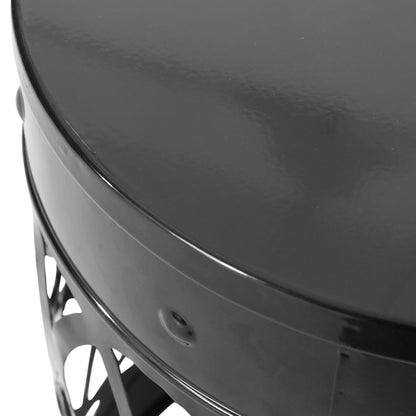 Outdoor, Metal End Table Large - Black