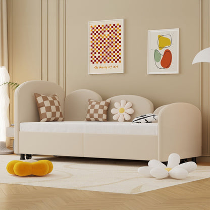 Modern Upholstered Daybed With Twin Size Bed Frames And Storage - Beige