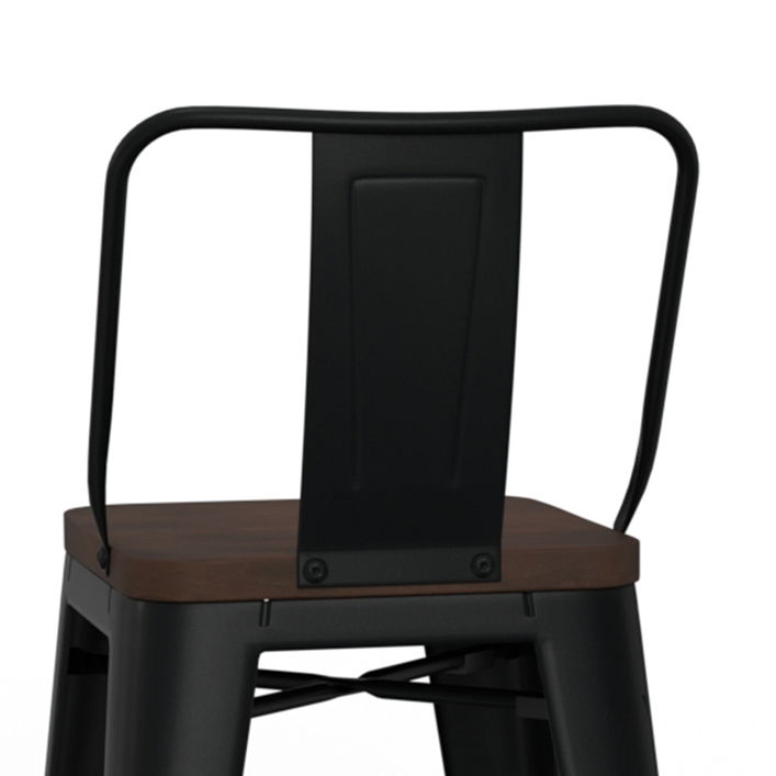 Rayne - Mid Century & Industrial Counter Height Stool (Set of 4) - Black