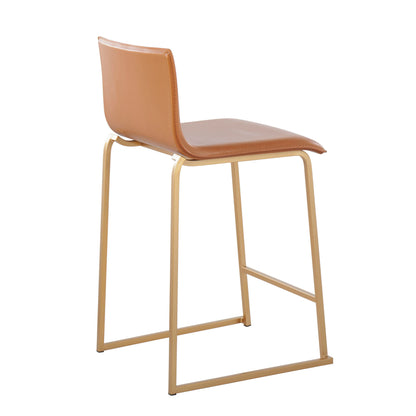 Mara - Contemporary Counter Stool (Set of 2) - Gold / Camel