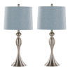 Ashland - Contemporary Table Lamp (Set of 2) - Nickel / Light Blue