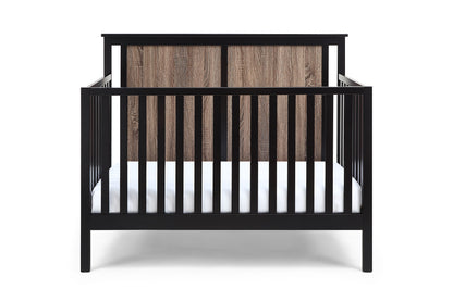 Connelly - 4 In 1 Convertible Crib - Black / Vintage Walnut