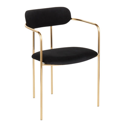 Demi - Contemporary Chair (Set of 2) - Gold / Black