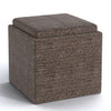 Rockwood - Cube Storage Ottoman With Tray - Mink Brown