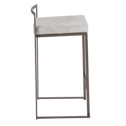 Fuji - Industrial Stackable Counter Stool (Set of 2) - Light Gray