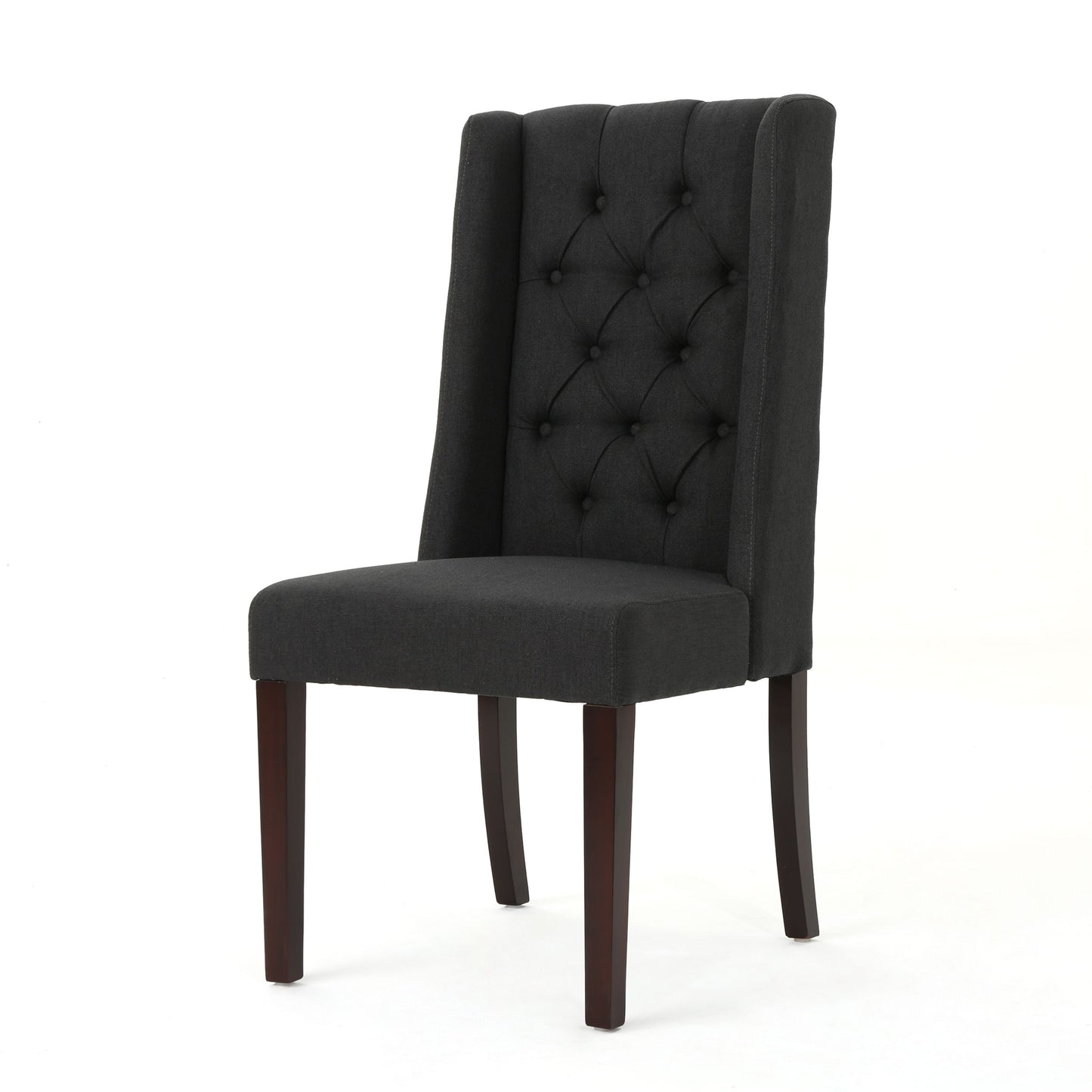Contemporary Dining Chair (Set of 2) With Tufted Design - Charcoal