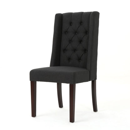 Contemporary Dining Chair (Set of 2) With Tufted Design - Charcoal