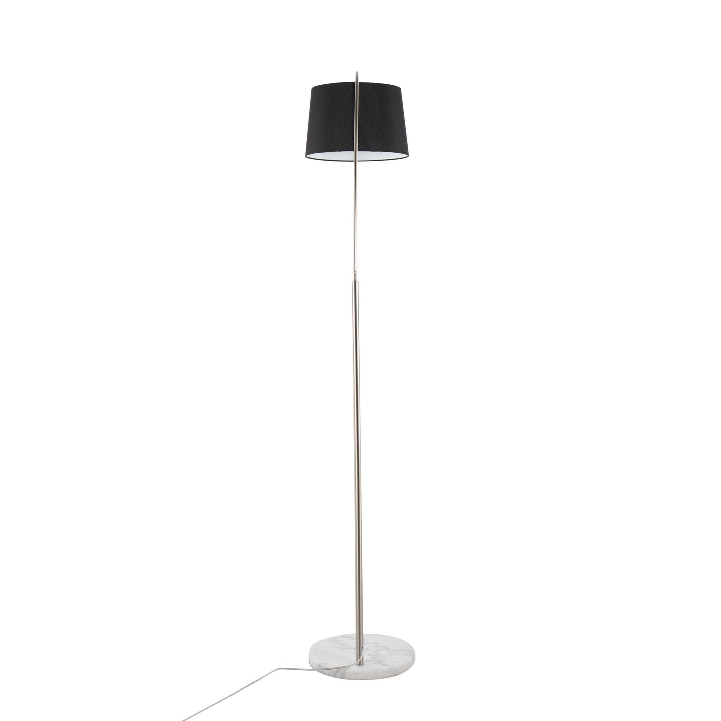 March - Contemporary Floor Lamp - Nickel / Black