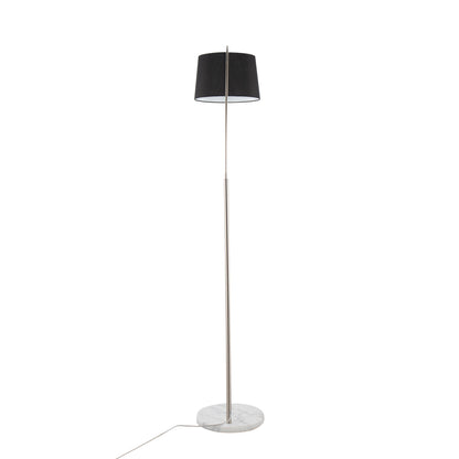 March - Contemporary Floor Lamp - Nickel / Black