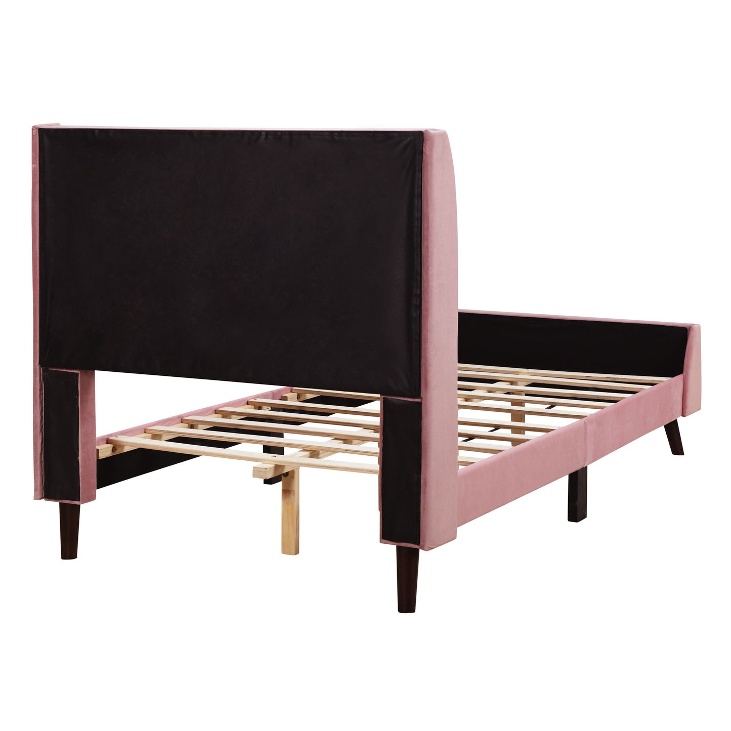 Twin Size Upholstered Platform Bed - Pink