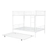Full Over Full Metal Bunk Bed With Trundle - White
