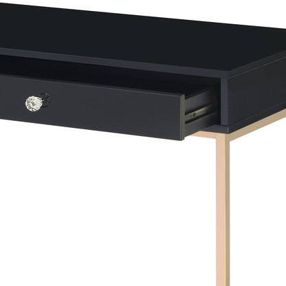 Ottey - High Gloss Writing Desk - Black / Gold