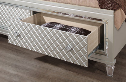 Cross - King Bed With LED - Glam Champagne