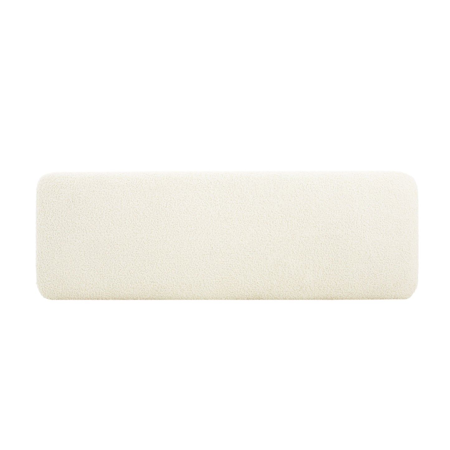 Elegant Ottoman Upholstered Footrest With Durable Polyester Blend And Solid Frame - White