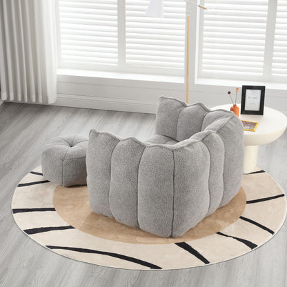 Soft Bean Bag Chair With High Resilient Foam (Chips) - Gray
