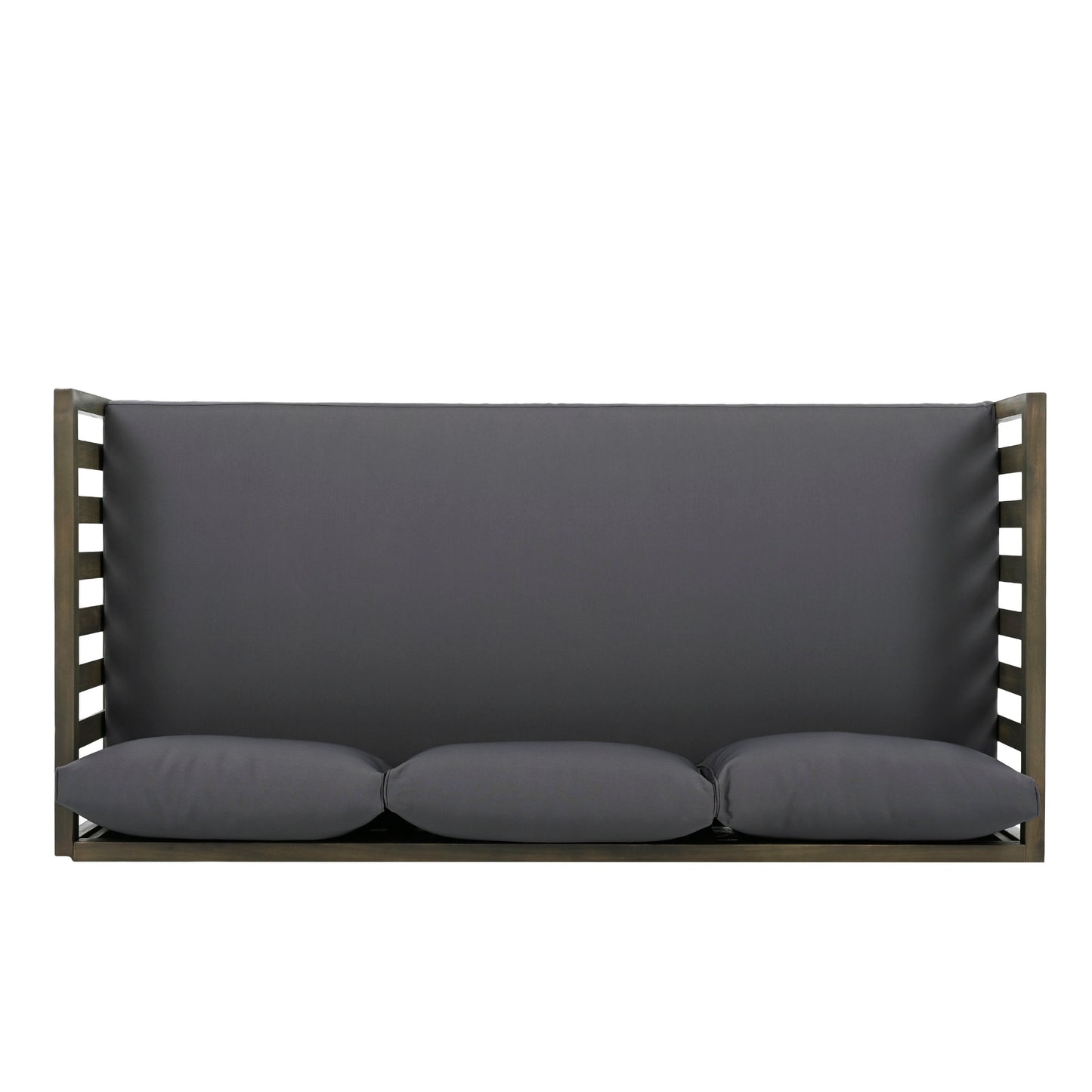 Claremont - 3 Seater Daybed With Slat Paneling And Water Resistant Cushions - Gray
