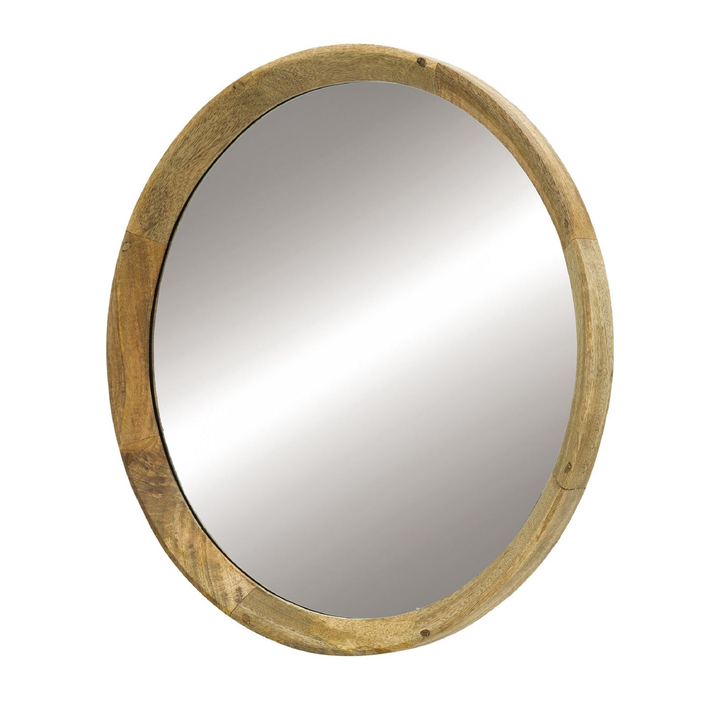 Transitional Decor Style Mango Wood Wall Mirror Wall Decor With Frame Of Solid Mango Wood For Bathroom, Entryway Console Lean Against Wall - Natural