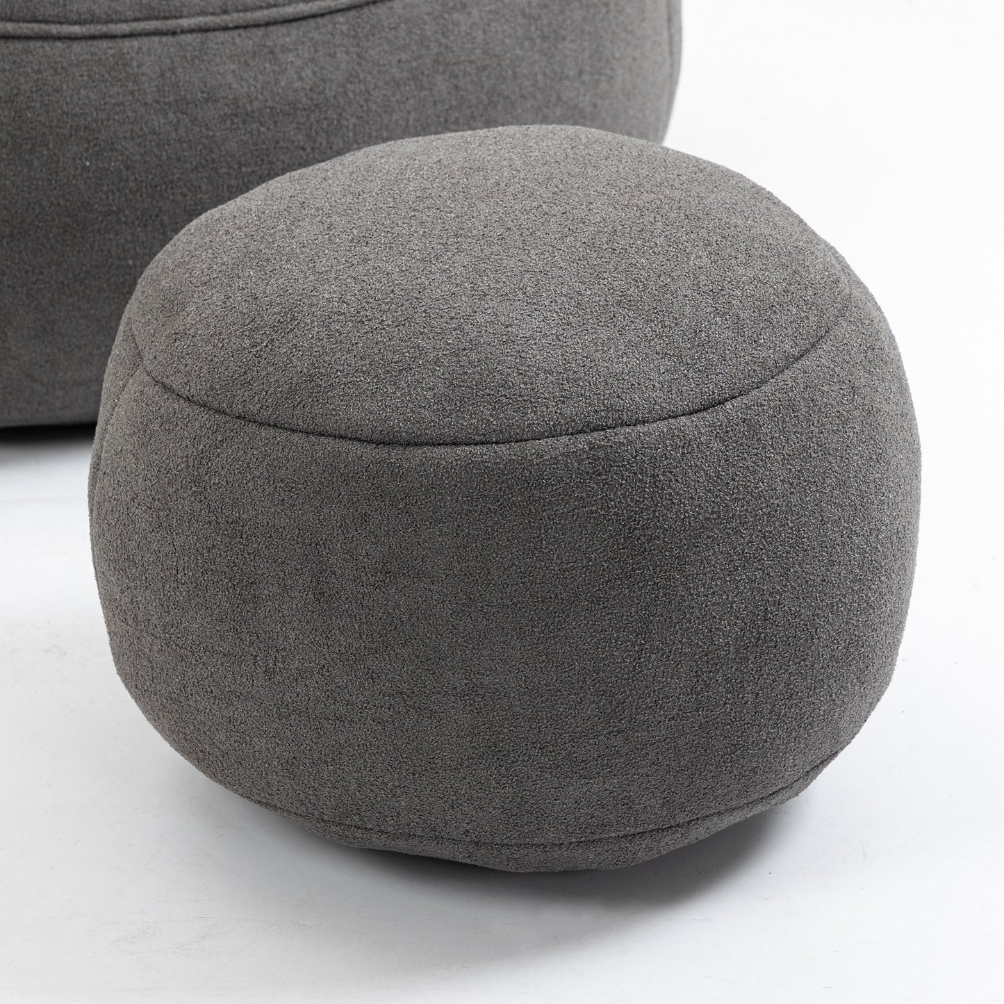 Bedding Bean Bag Sofa Chair High Pressure Foam Bean Bag Chair Adult Material With Padded Foam Padding Compressed Bean Bag With Footrest - Gray